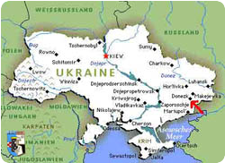Karte der Ukraine / Donezk