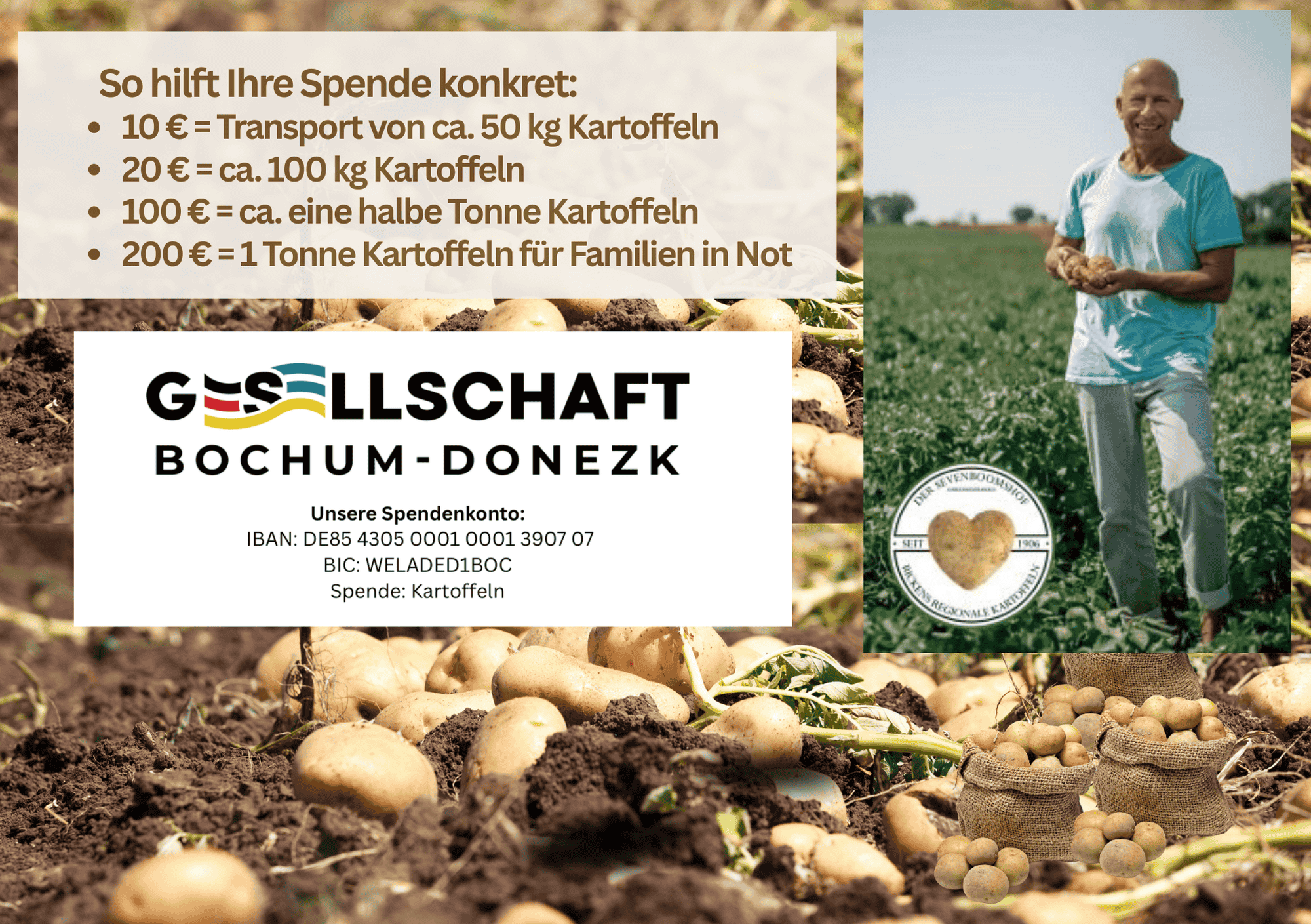 Kartoffeln statt Biogas - Ernte spenden - Leben retten